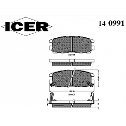 Stabdžių kaladėlės galinės
                                ICER                                                140991, I