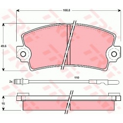 stabdžių trinkelių rinkinys, diskinis stabdys
                                TRW                                         