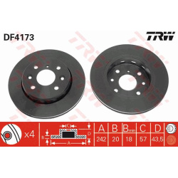 stabdžių diskas (1vnt)
                                TRW                                                DF4173, TRW, DF41