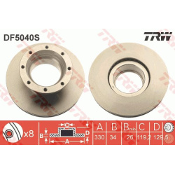 stabdžių diskas (1vnt) TRW SINGLE
                                                DF5040S, TRW, DF5040S, auto detalė