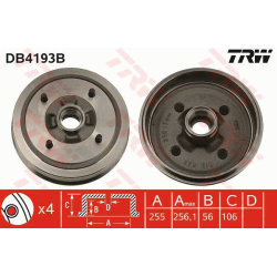 stabdžių būgnas
                                TRW                                                DB4193B, TRW, DB4193B, 