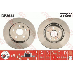 stabdžių diskas (1vnt)
                                TRW                                                DF2688, TRW, DF26