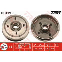 stabdžių būgnas
                                TRW                                                DB4193, TRW, DB4193, au