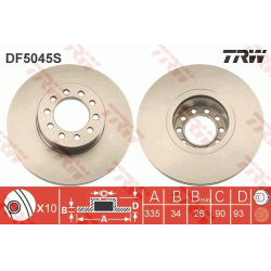 stabdžių diskas (1vnt) TRW SINGLE
                                                DF5045S, TRW, DF5045S, auto detalė