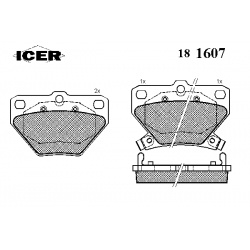 Stabdžių kaladėlės galinės
                                ICER                                181607, ICER, 181607, aut