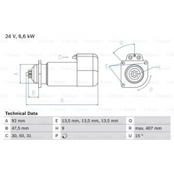Starteris
                                BOSCH                                                0986016520, BOSCH, 0986016520,