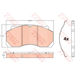 stabdžių trinkelių rinkinys, diskinis stabdys
TRW