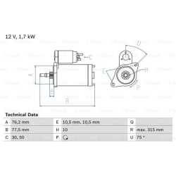 Starteris
                                BOSCH                                                0986016250, BOSCH, 0986016250,