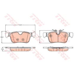 stabdžių trinkelių rinkinys, diskinis stabdys
                                TRW                                         