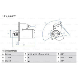 Starteris
                                BOSCH                                                0986026250, BOSCH, 0986026250,