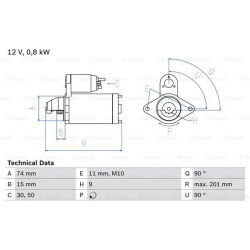 Starteris
                                BOSCH                                                0986020551, BOSCH, 0986020551,