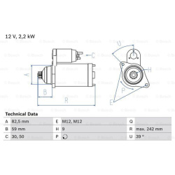 Starteris
                                BOSCH                                                0986022460, BOSCH, 0986022460,