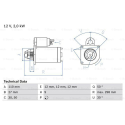 Starteris
                                BOSCH                                                0986011080, BOSCH, 0986011080,