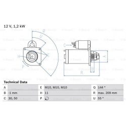 Starteris
                                BOSCH                                                0986021671, BOSCH, 0986021671,