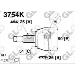 Granata prie rato (pusašio šarnyras)
                                GLO                                                375