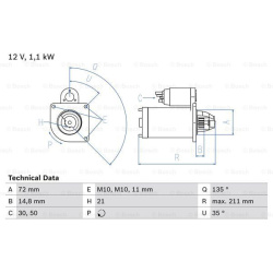 Starteris
                                BOSCH                                                0986017530, BOSCH, 0986017530,