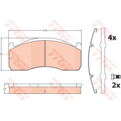 stabdžių trinkelių rinkinys, diskinis stabdys
TRW