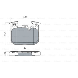 stabdžių trinkelių rinkinys, diskinis stabdys
                                BOSCH                                       