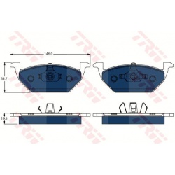 stabdžių trinkelių rinkinys, diskinis stabdys ELECTRIC BLUE
                                TRW                           