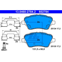stabdžių trinkelių rinkinys, diskinis stabdys
                                ATE                                13.0460-2