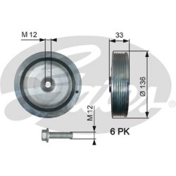 skriemulys, alkūninis velenas DriveAlign™
                                GATES                                TVD1008A, G