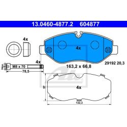 stabdžių trinkelių rinkinys, diskinis stabdys
                                ATE                                         
