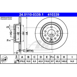 stabdžių diskas (1vnt)
                                ATE                                                24.0110-0339.1, A