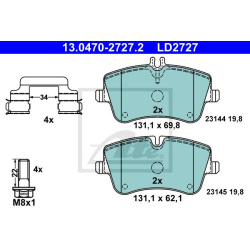 stabdžių trinkelių rinkinys, diskinis stabdys ATE Ceramic
13.0470-2727.2,
