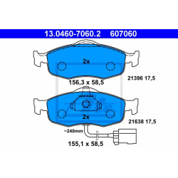 stabdžių trinkelių rinkinys, diskinis stabdys
                                ATE                                         