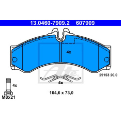 stabdžių trinkelių rinkinys, diskinis stabdys
                                ATE                                         