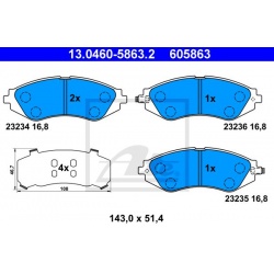 stabdžių trinkelių rinkinys, diskinis stabdys
ATE 13.0460-5