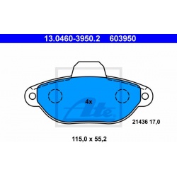 stabdžių trinkelių rinkinys, diskinis stabdys
                                ATE                                         
