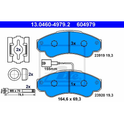 stabdžių trinkelių rinkinys, diskinis stabdys
                                ATE                                         