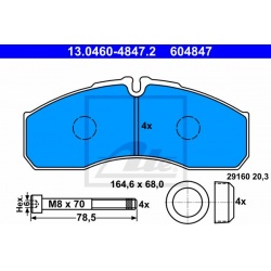 stabdžių trinkelių rinkinys, diskinis stabdys
                                ATE                                         