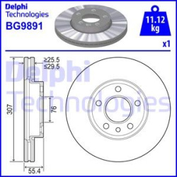 stabdžių diskas (1vnt)
                                DELPHI                                                BG9891, Nenuro