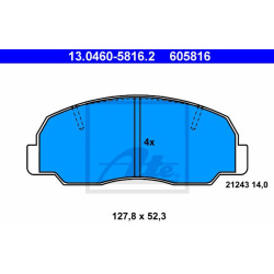 stabdžių trinkelių rinkinys, diskinis stabdys
                                ATE                                         