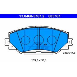 stabdžių trinkelių rinkinys, diskinis stabdys
                                ATE                                         