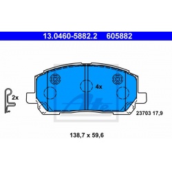 stabdžių trinkelių rinkinys, diskinis stabdys
                                ATE                                         