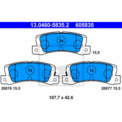 stabdžių trinkelių rinkinys, diskinis stabdys
                                ATE                                         