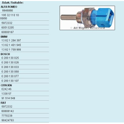 jutiklis, degalų temperatūra Made in Italy - OE Equivalent
                                FACET                           