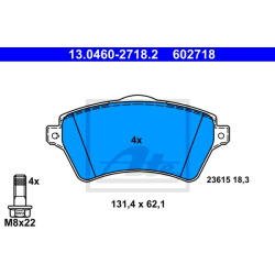 stabdžių trinkelių rinkinys, diskinis stabdys
                                ATE                                         