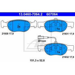 stabdžių trinkelių rinkinys, diskinis stabdys
                                ATE                                         