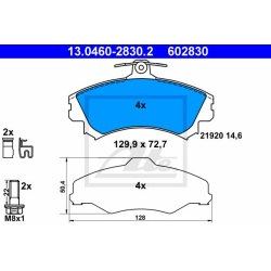 stabdžių trinkelių rinkinys, diskinis stabdys
                                ATE                                         