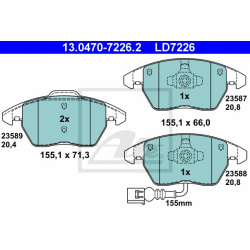 stabdžių trinkelių rinkinys, diskinis stabdys ATE Ceramic
                                                13.0470-7226.2, 