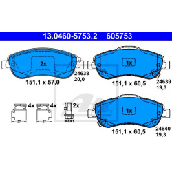 stabdžių trinkelių rinkinys, diskinis stabdys
ATE