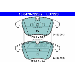 stabdžių trinkelių rinkinys, diskinis stabdys ATE Ceramic
                                                13.0470-7228.2, 