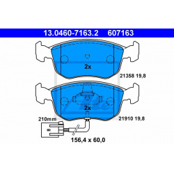stabdžių trinkelių rinkinys, diskinis stabdys
ATE