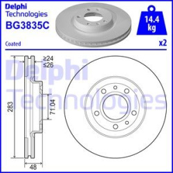 stabdžių diskas (1vnt)
                                DELPHI                                BG3835C, Nenurodytas gamintoja