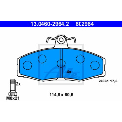 stabdžių trinkelių rinkinys, diskinis stabdys
                                ATE                                         