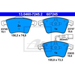 stabdžių trinkelių rinkinys, diskinis stabdys
ATE